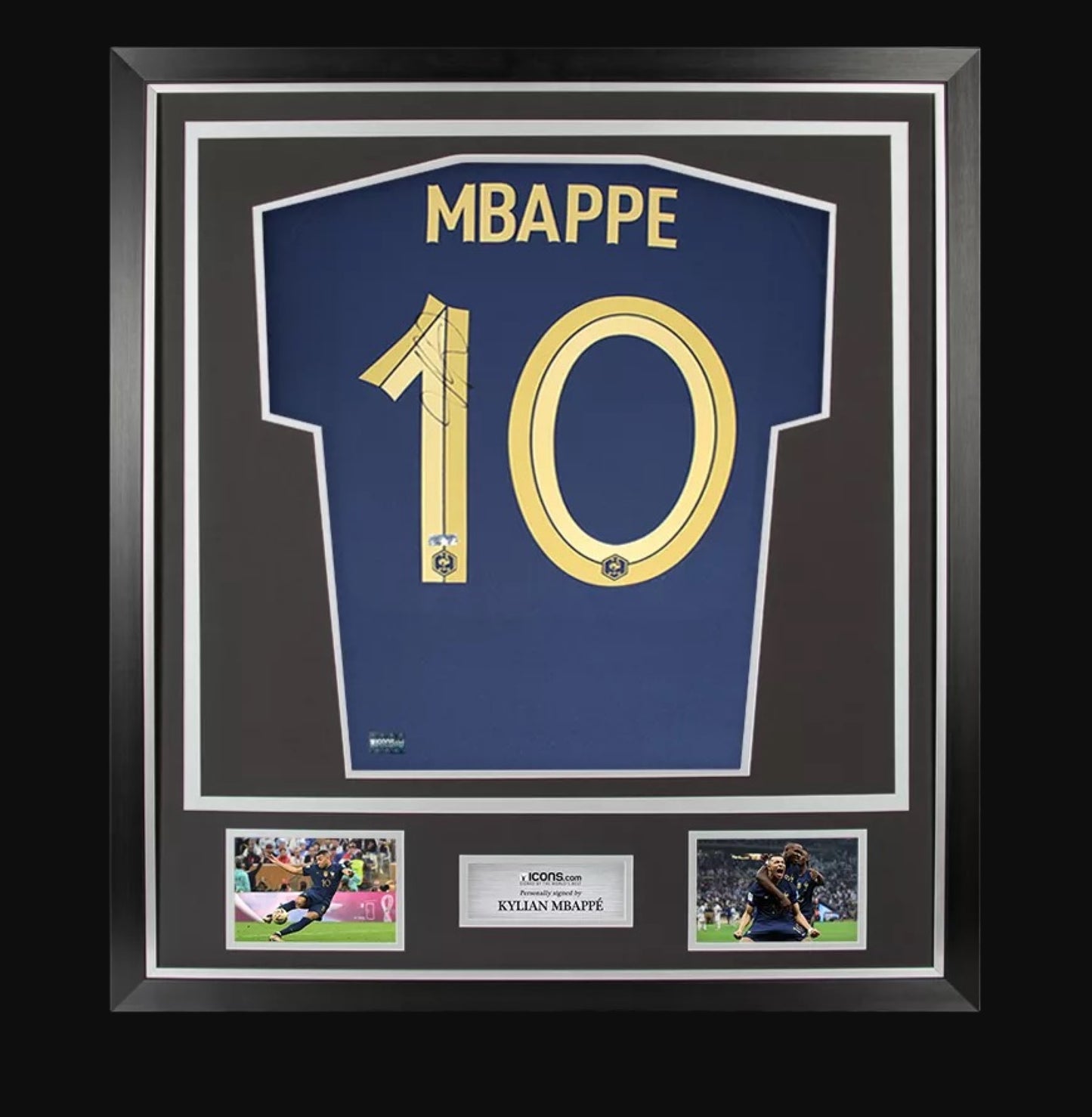 Kylian Mbappe Back Signed France 2022 Home Shirt In Classic Frame