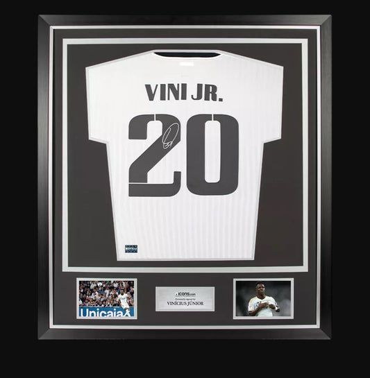 Vinicius Jr Back Signed Real Madrid Icon Shirt In Classic Frame